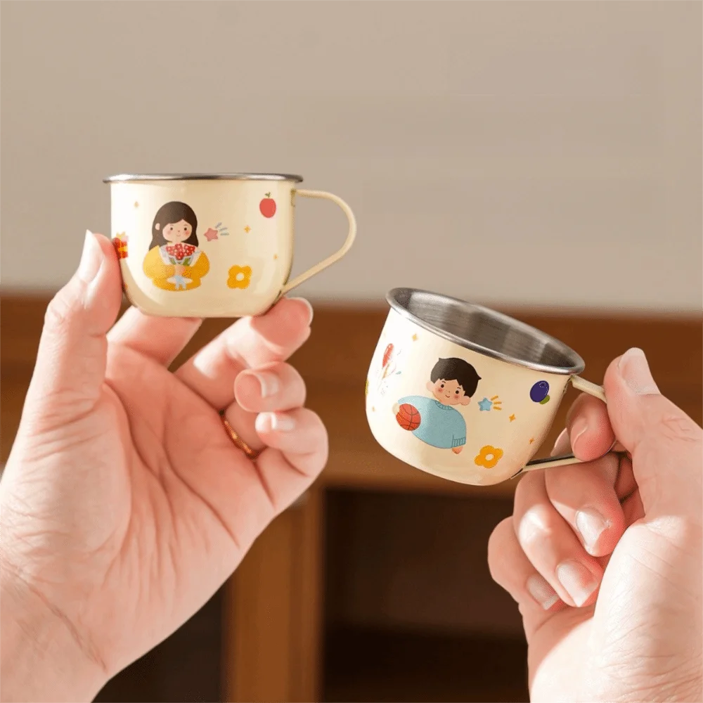 Stainless Steel Kids Stainless Cup 80/220ml Open Mouth Design Toddler Training Mug Mini Small Size High Appearance Level