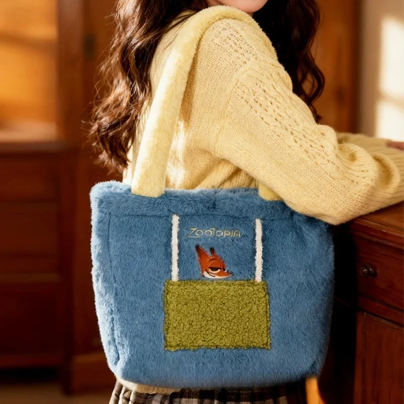 

Official Licensed Zootopia Nick Wilde Plush Shoulder Bag, Large Capacity Cute Cartoon Handbag for Women Girls Daily Commute Use