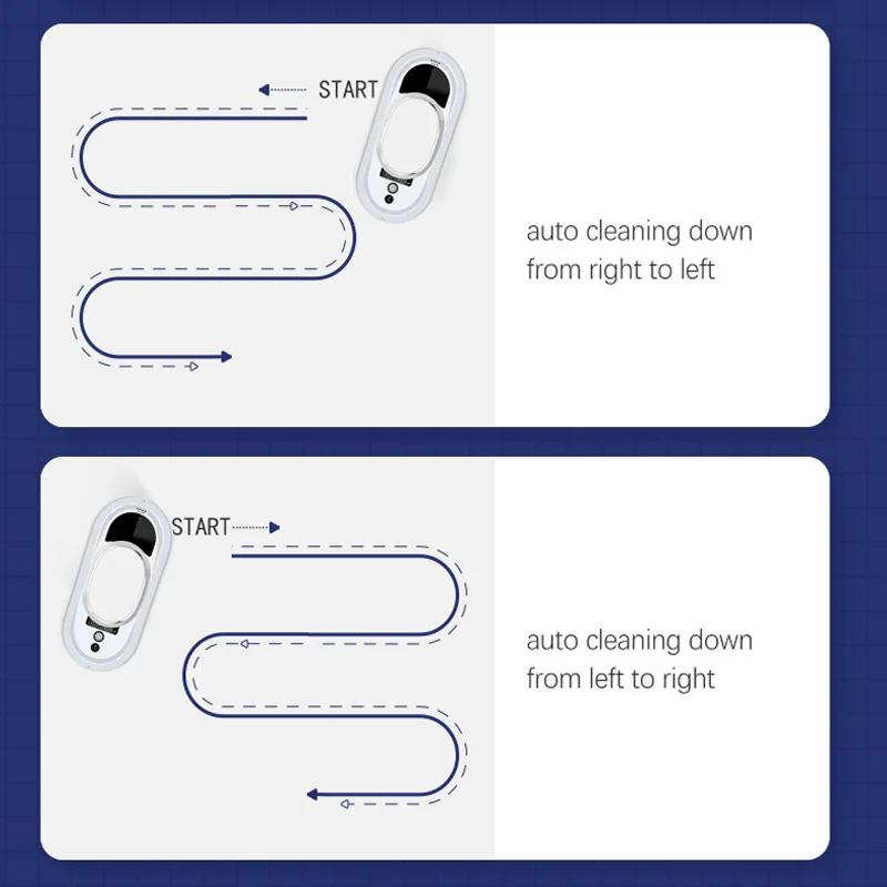 การทําความสะอาดระดับความสูงอัตโนมัติ 5600Pa เครื่องทําความสะอาดหน้าต่างอัจฉริยะในครัวเรือนแบบดูดขนาดใหญ่ป้องกันการล่มสลาย