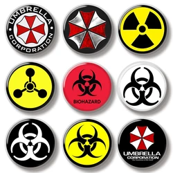 44MM Umbrella Corporation Biohazard Nuclear Pin Soft Button Jewelry Creative Badge Cartoon Brooch Bag Backpack Hat Decoration