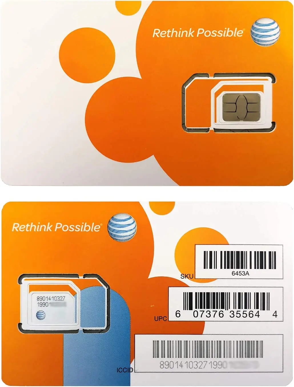 AT&T SIM Card, Compatible with Prepaid (GoPhone) and Postpaid AT&T Cellular Service (Universal, Triple Cut 3-in-1)