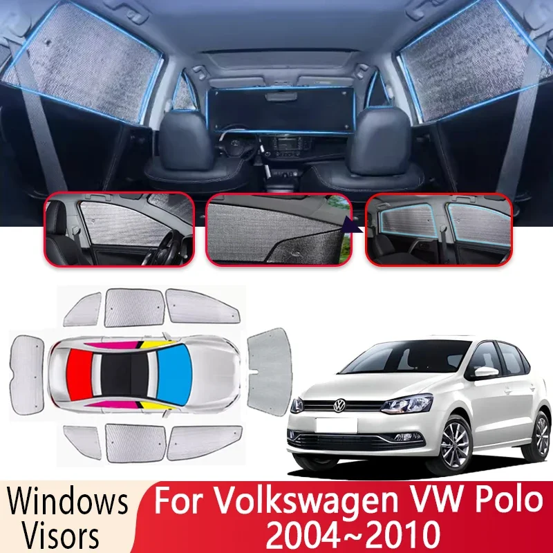 Car Sun Shade For Volkswagen VW Polo 2004~2010 2006 Windshield Sunshade Heat Insulation Auto Sun Protection Visor Accessories