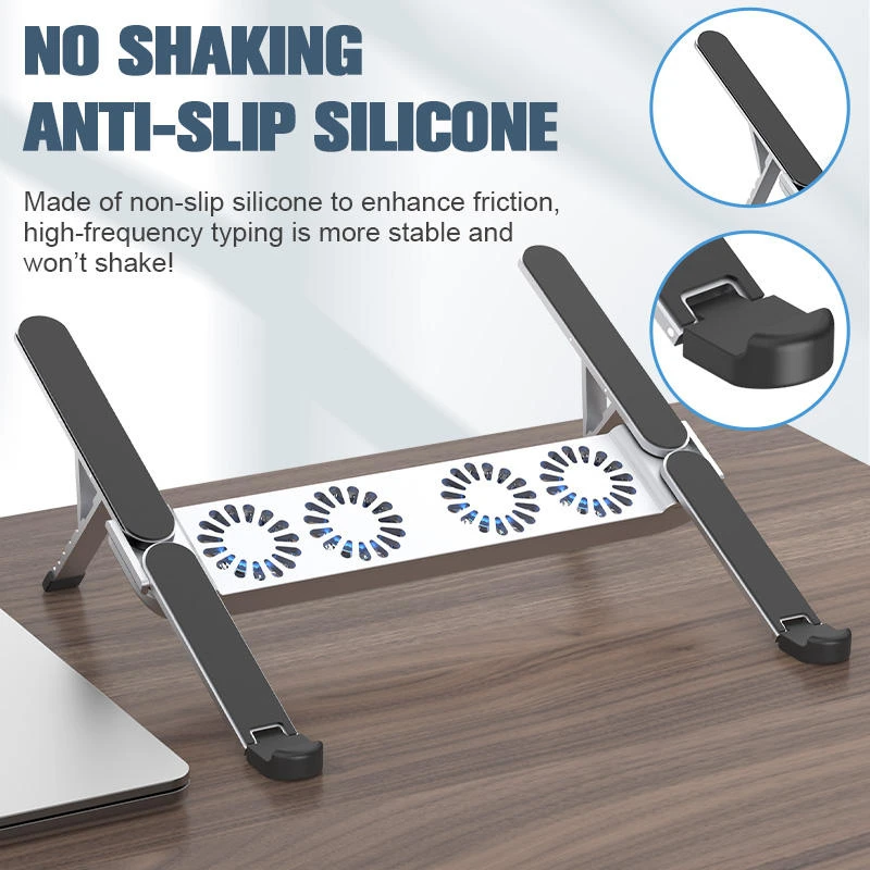 OEM Ergonomic Adjustable Foldable Multi‑Angle 360 Degree Rotating Aluminum Alloy Portable Laptop Cooling Stand Riser