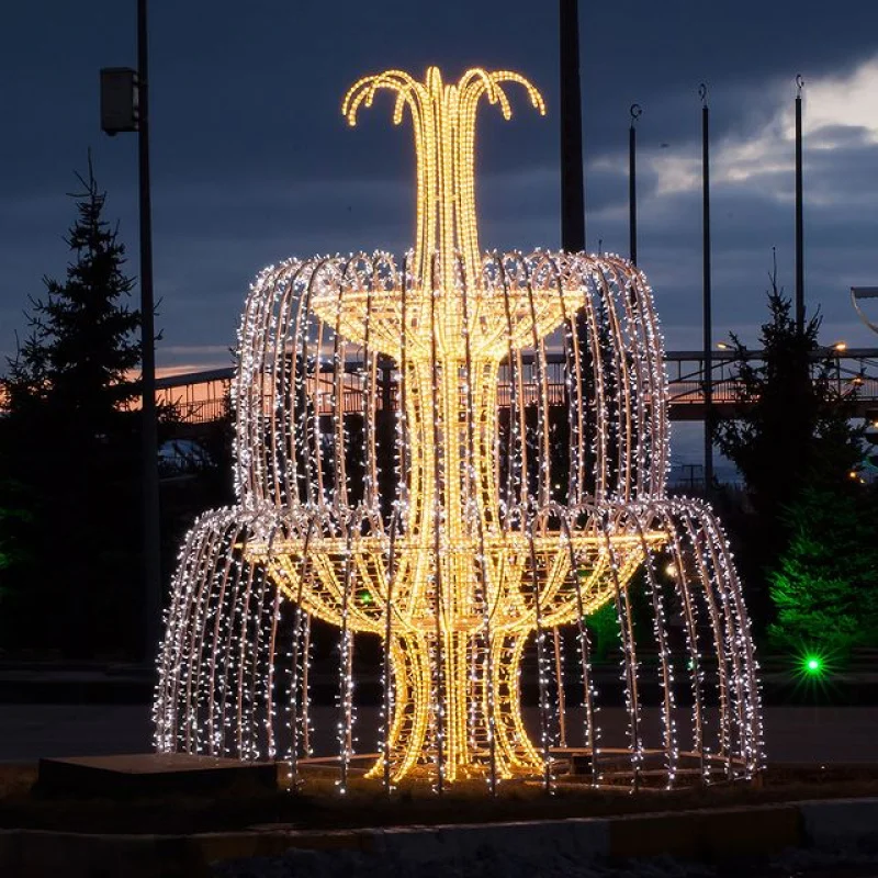 Custom. Outdoor twinkle 3D large LED waterfall fountain lights sculptures