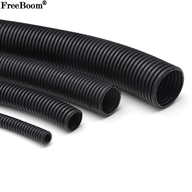 1/5/10M 7.5mm-34.5mm PP Insulated Corrugated Pipe Wire Hose Threading Hose Plastic Corrugated Pipe Protective Sleeve