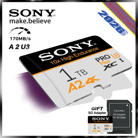 Tarjeta Micro SD Sony de 2 TB - Tarjeta de memoria extrema 64 GB 128 GB 256 GB 512 GB 1 TB A2 U3 TF Flash para teléfonos y computadoras Xiaomi