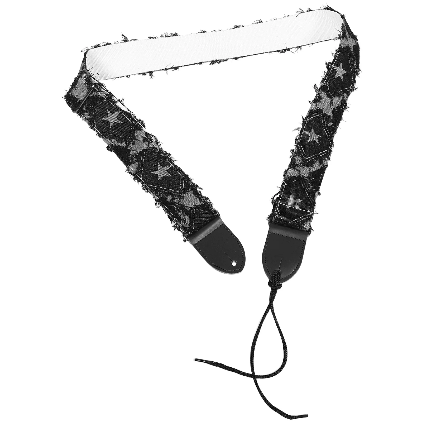 

Padded Black Guitar Strap Cowhide Head Thick Adjustable Shoulder Belt for Electric Bass Acoustic Universal Replacement Guitar