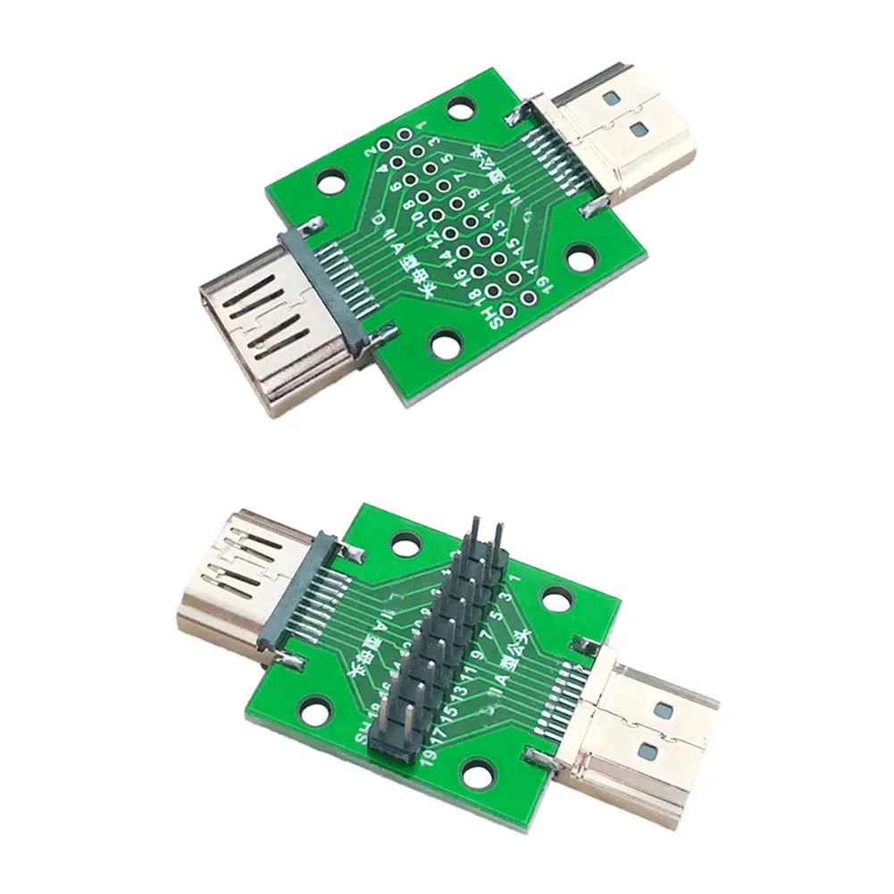 1Pcs Male to Female Test Board MINI Test Connector with Board PCB 2.54mm Pitch 19 Pin DP HD A Female To Male Test Board Adapter