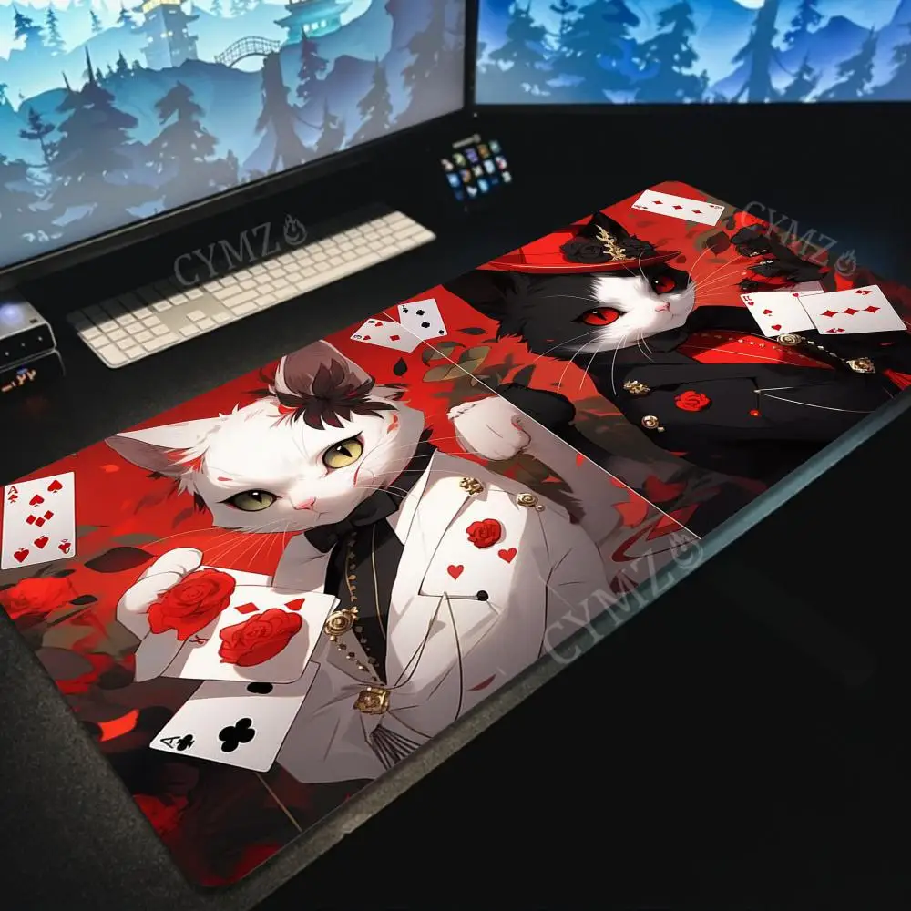 Poker Karte Katze Design Mauspad Schreibtisch Matte Gaming Matten Gummi Anti-Rutsch Langlebig PC Zubehör Tastatur Mauspads Maus Pad Teppich