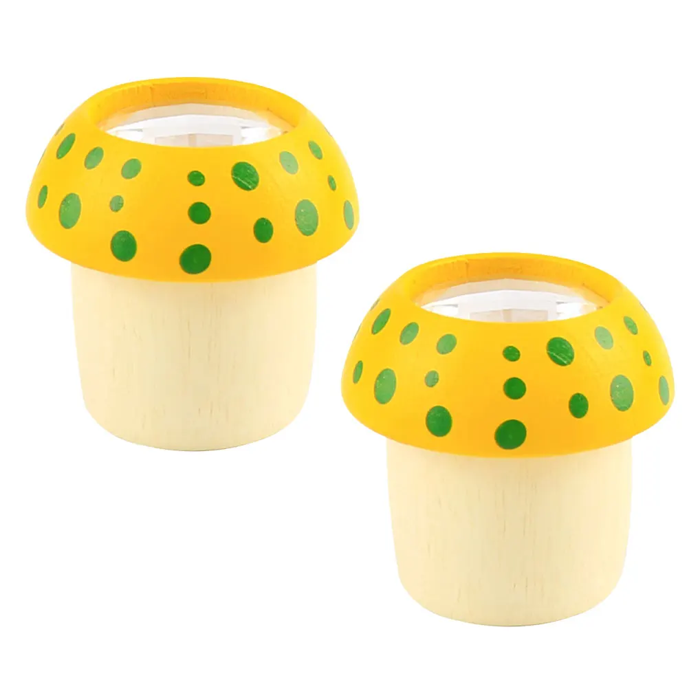 2 szt. Drewniany Kalejdoskop Grzybek Gładki Polerowany Kolorowy Wzór Eksperyment Naukowy dla Dzieci Prezent na Urodziny Edukacyjny