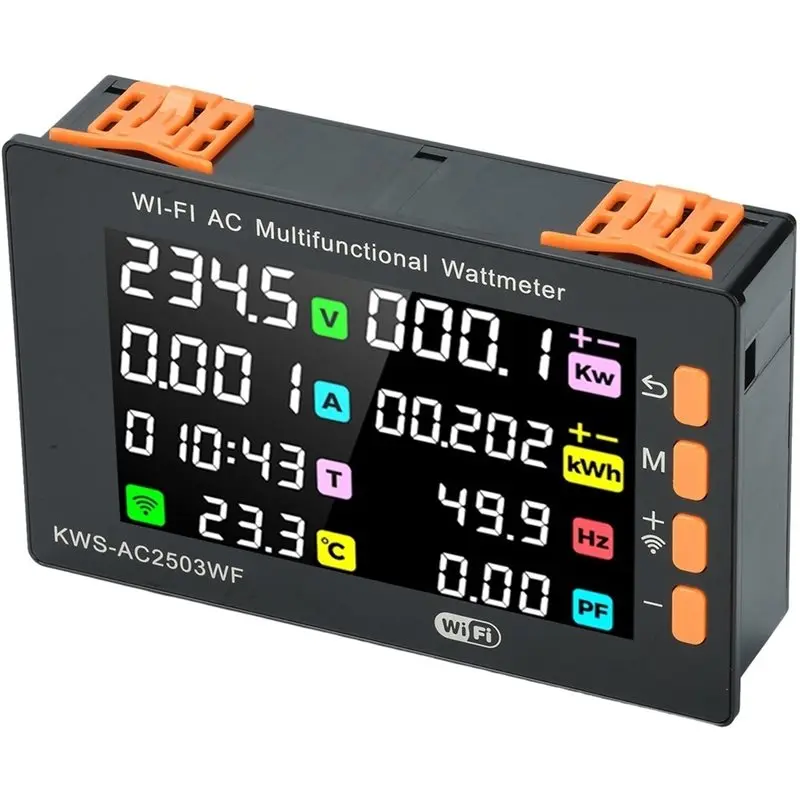 HRBAJ-KWS-AC2503WF AC 85-290V Power Meter Wattmeter Voltmeter Ammeter Module WI-FI Function Support 0-500A