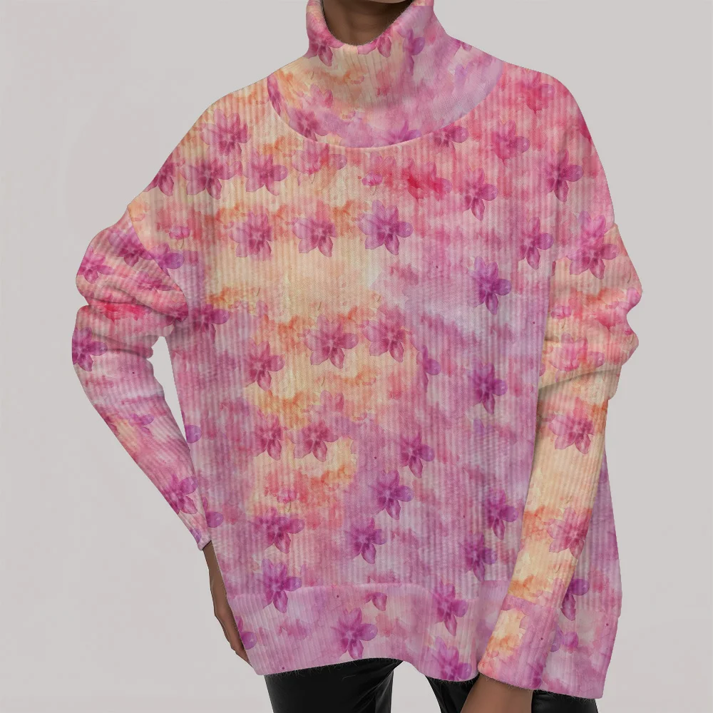 

Новинка 2025, женский свитер с длинными рукавами и геометрическими цветными блоками, рождественская водолазка, свитер с длинными рукавами