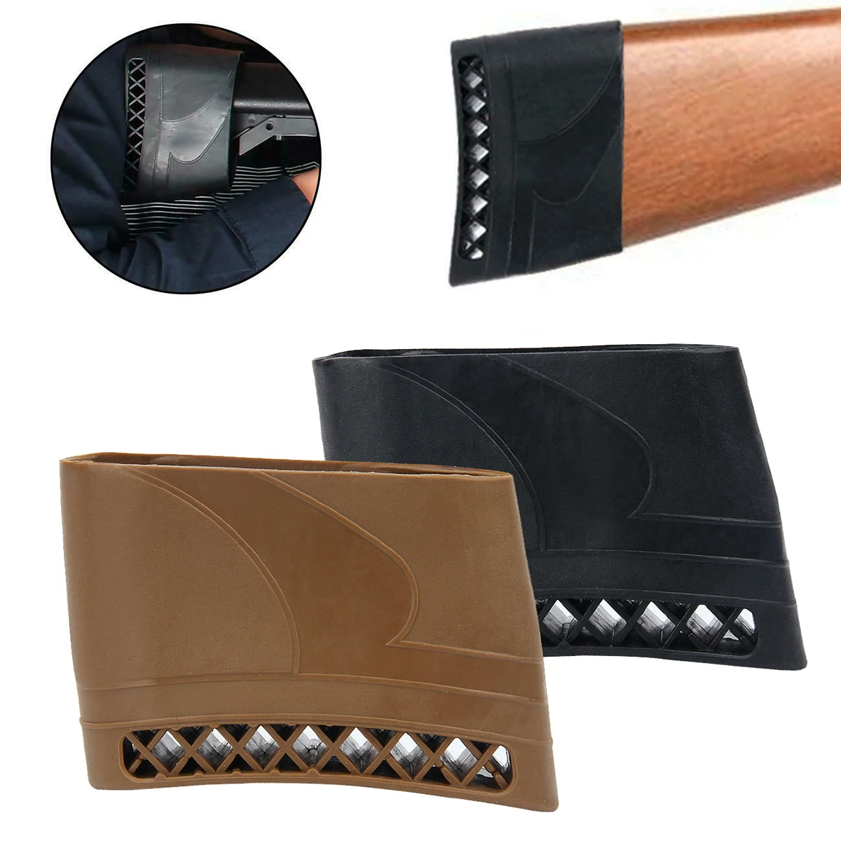 1PC Hunting Rifle Rubber Recoil Pad  Anti-Slip Resistance Pads Buttstock for Shotguns Rifles Hunting Shooting Extension Butt Pad