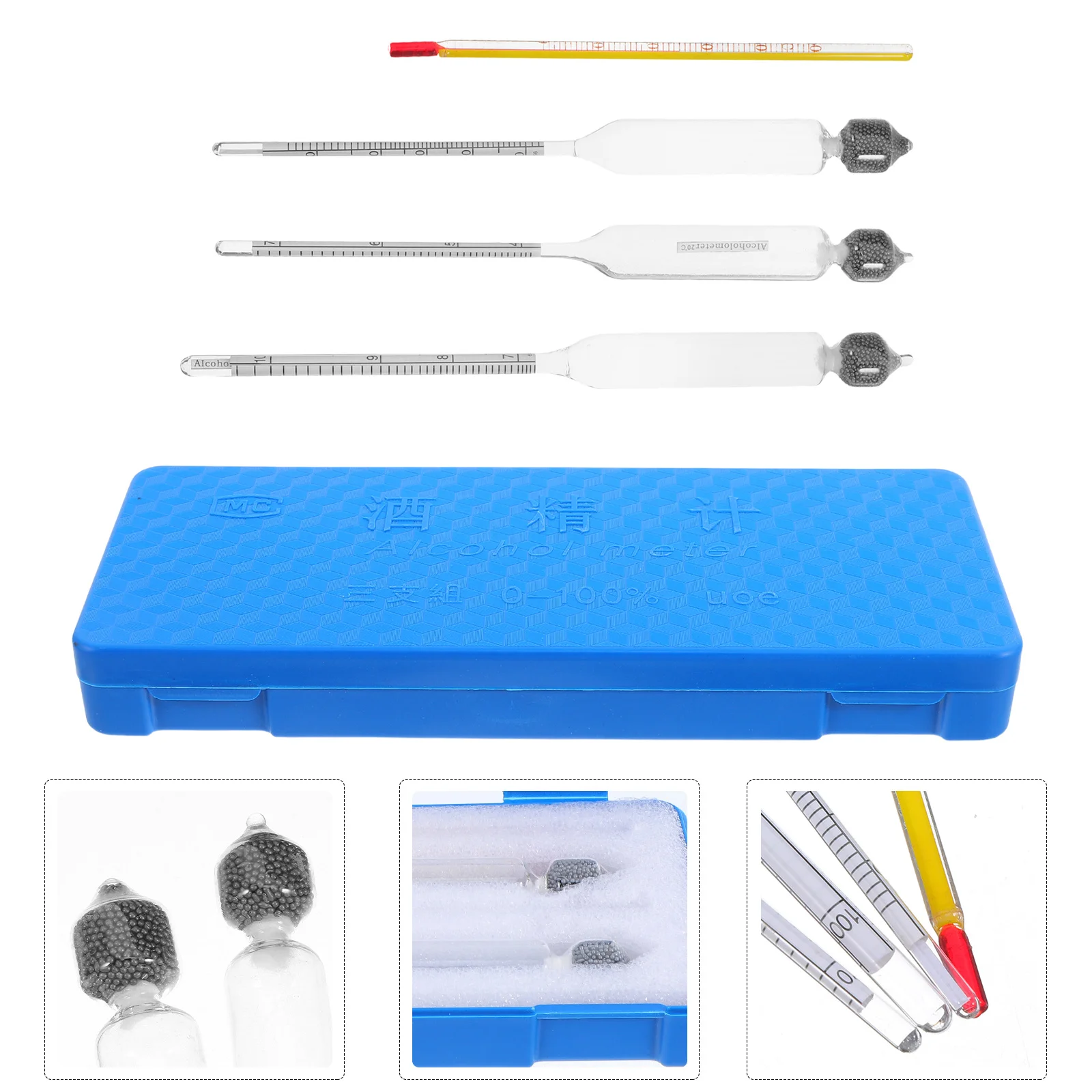 

1Set Alcohol Tester Triple Scale Hydrometer for Homebrew Wine Making Accurate Alcohol Concentration Testing Homebrew Kit
