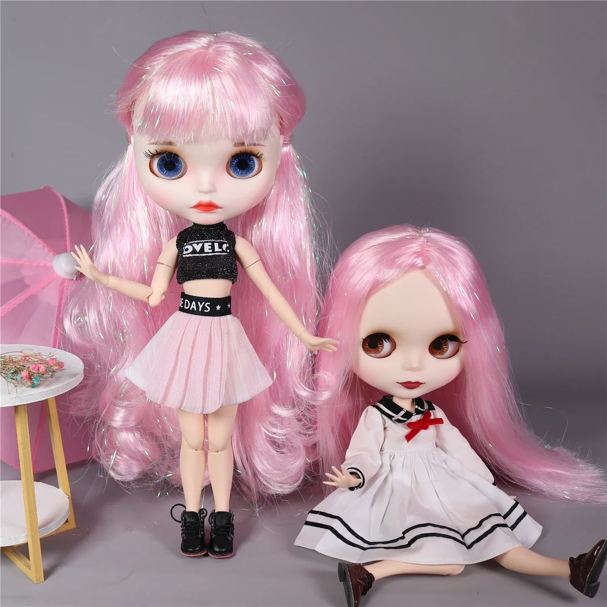 

ICY DBS Blyth Doll Fair Skin Tan Skin Темная кожа Глянцевое лицо, включая наряды Обувь Аниме 30 см BJD Девушка Фестиваль Подарок на день рождения