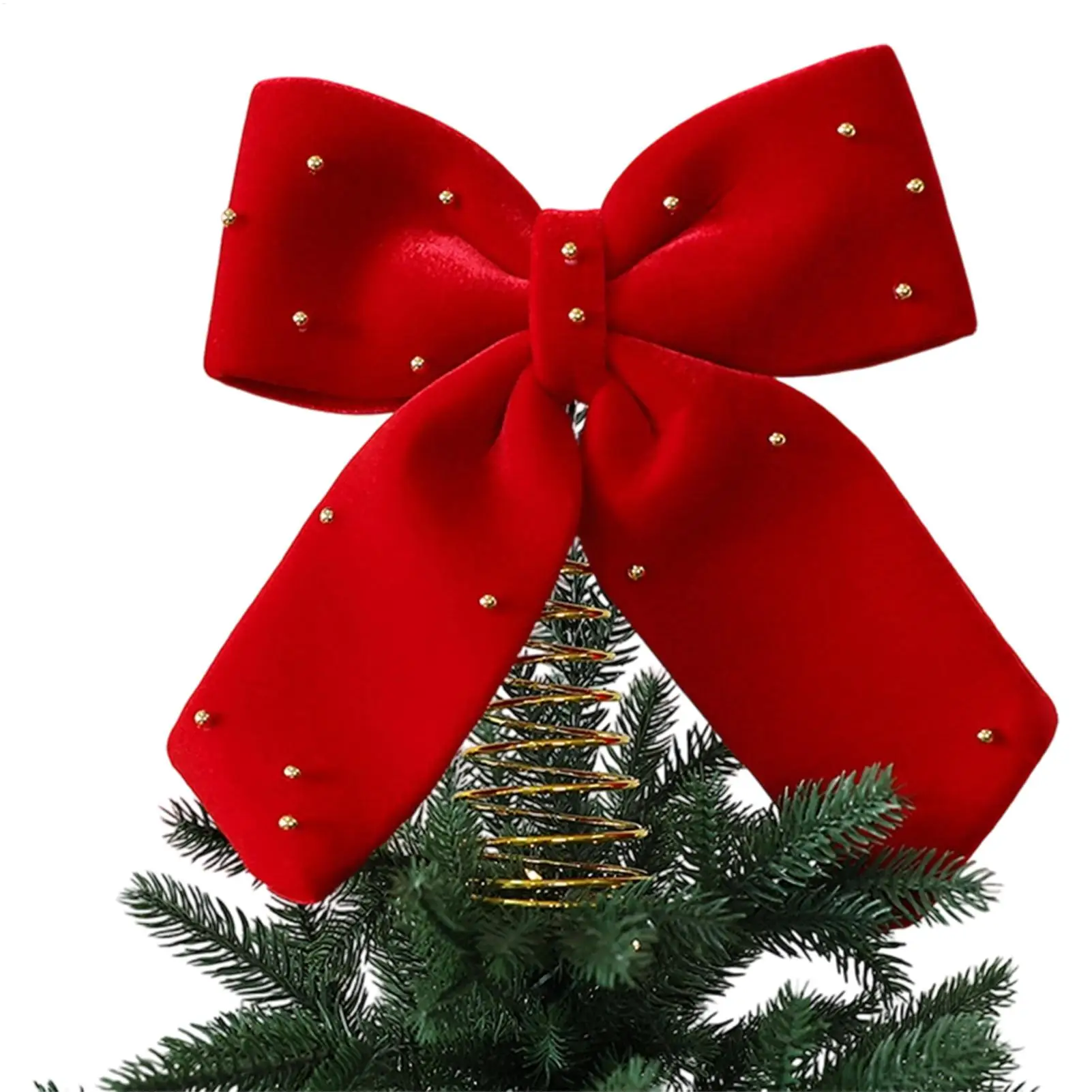 

Топпер для рождественской елки, красные большие украшения, бархатные банты, украшения для рождественской елки для вечеринок в помещении и на открытом воздухе, домашний декор, мантия