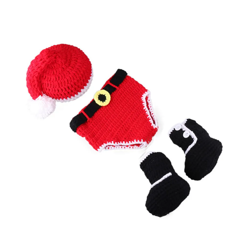 Baby Christmas Hat Creative Handmade Photography Decoration Hat Newborn 0-4 Months Santa Claus Photography Prop