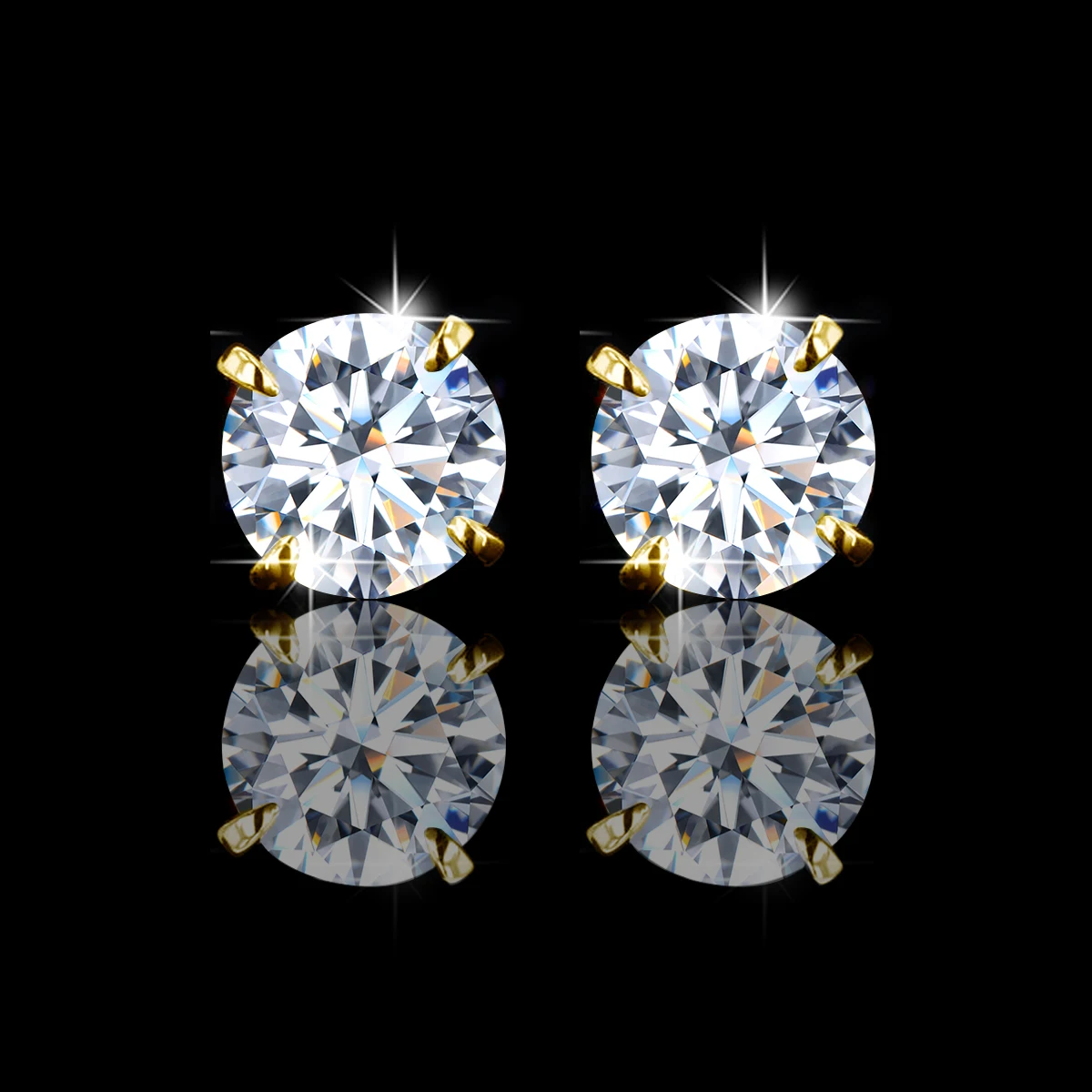 4cttw Round Cut Moissanite Diamond Stud Earrings for Women 100% 14k Gold Filled Hypoallergenic GRA Certified Classic Jewelry