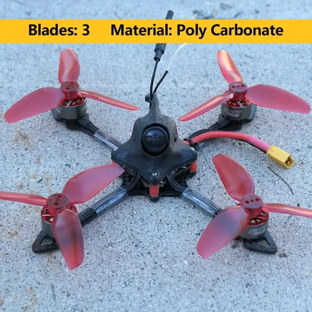 2Pairs Durable PC Prop T3X3X3 Propeller 3inch Drop-proof Toothpick Cinewhoop Ducted 3 Blades 3030 3-Blade Props CineLog view 3