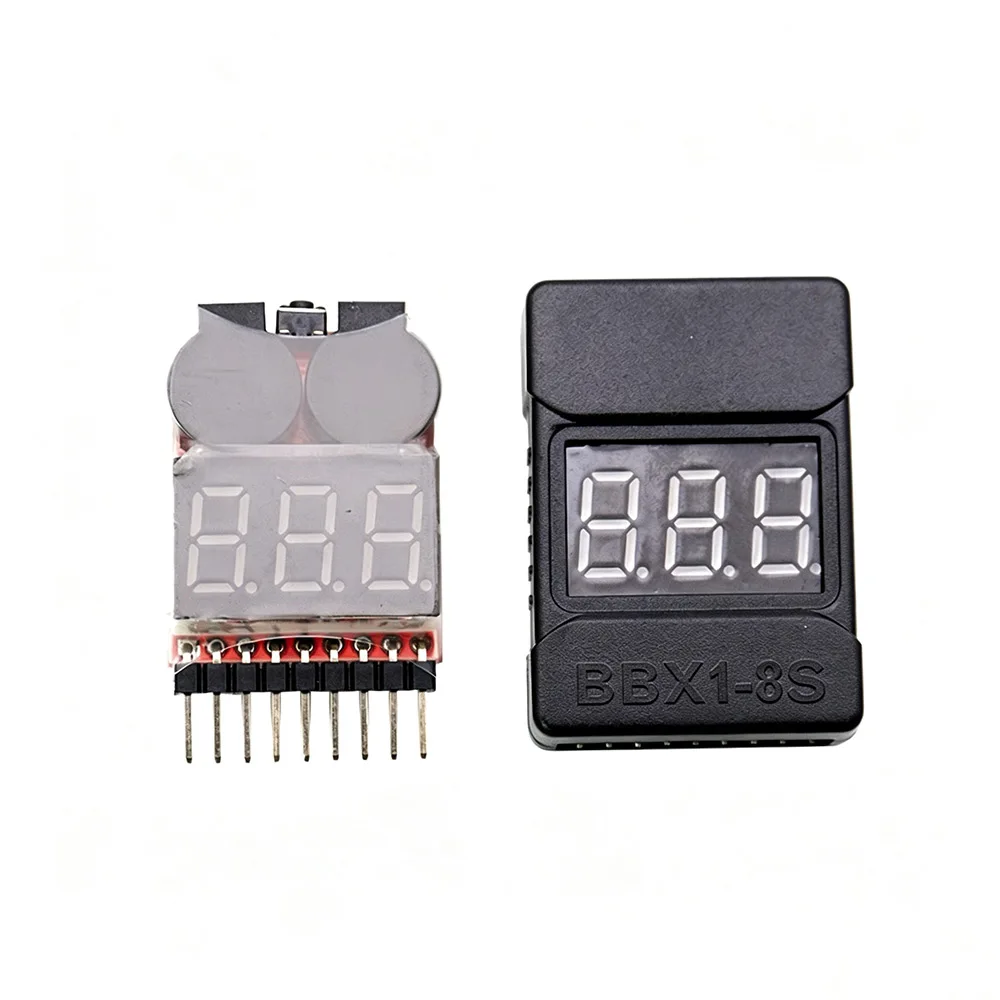 1-8S BBX1-8S 2IN1 Lipo Battery Voltage Tester with Low Voltage Buzzer Alarm And Dual Speakers for Lipo/Li-ion Voltage Checker