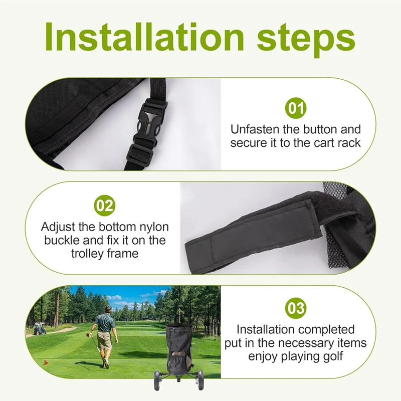 

ABPQ-Golf Push Cart Storage Bag Golf Carts Extension Bag Golf Push-Pull Cart Backside Net Mesh For Organizer Sporting Storage