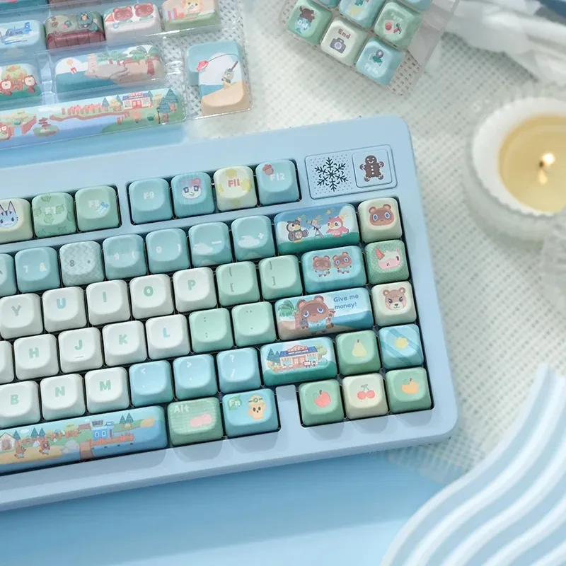 

Animal Forest Time Keycaps Cherry/SOA Highly Customized Keyboard Accessories Blue Animal Keycaps Mechanical Keyboard Spacebar