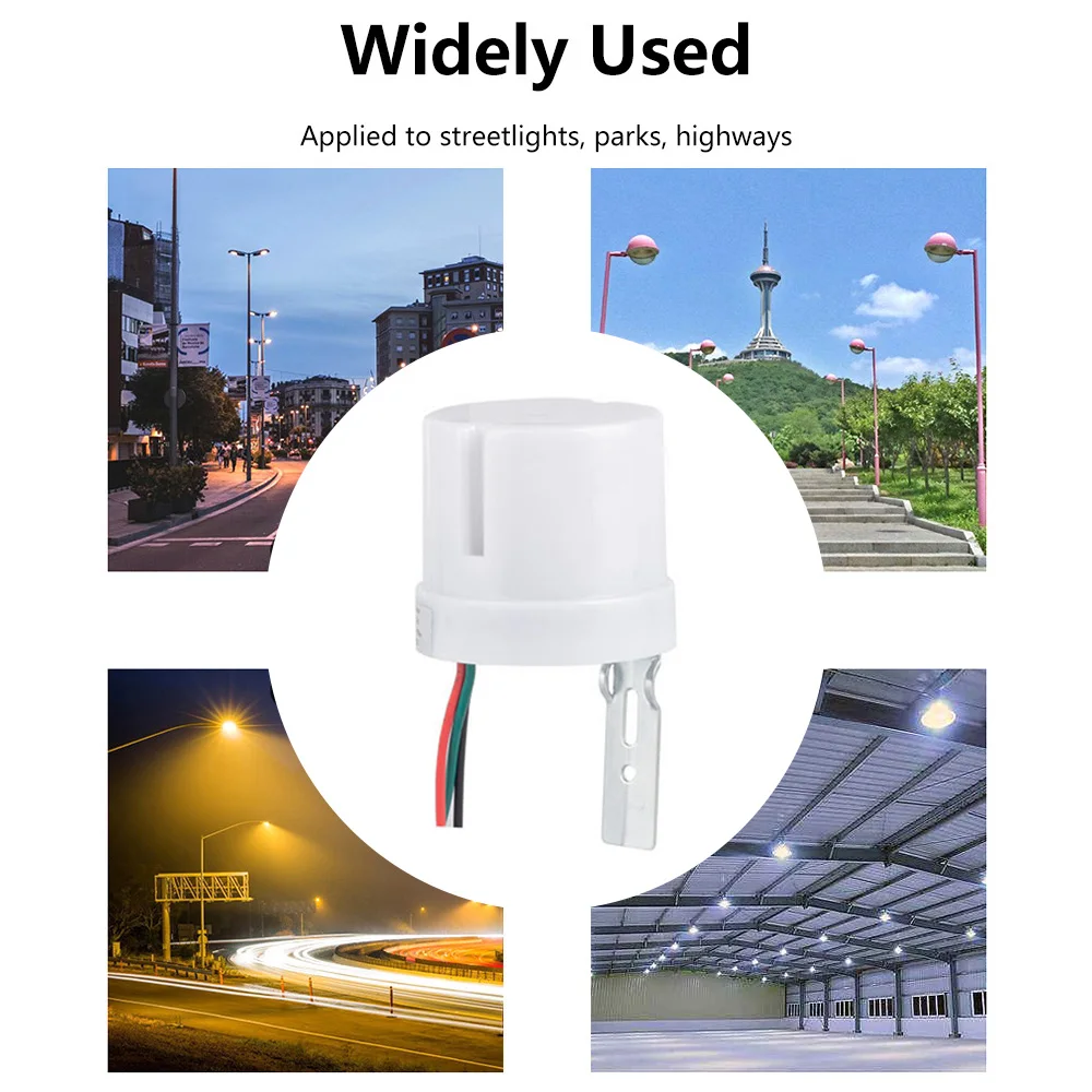 AC220-240V 25A Light Control Switch Adjustable Rainproof Photosensitive Sensor Auto On Off Light Switch for Outdoor Street Light