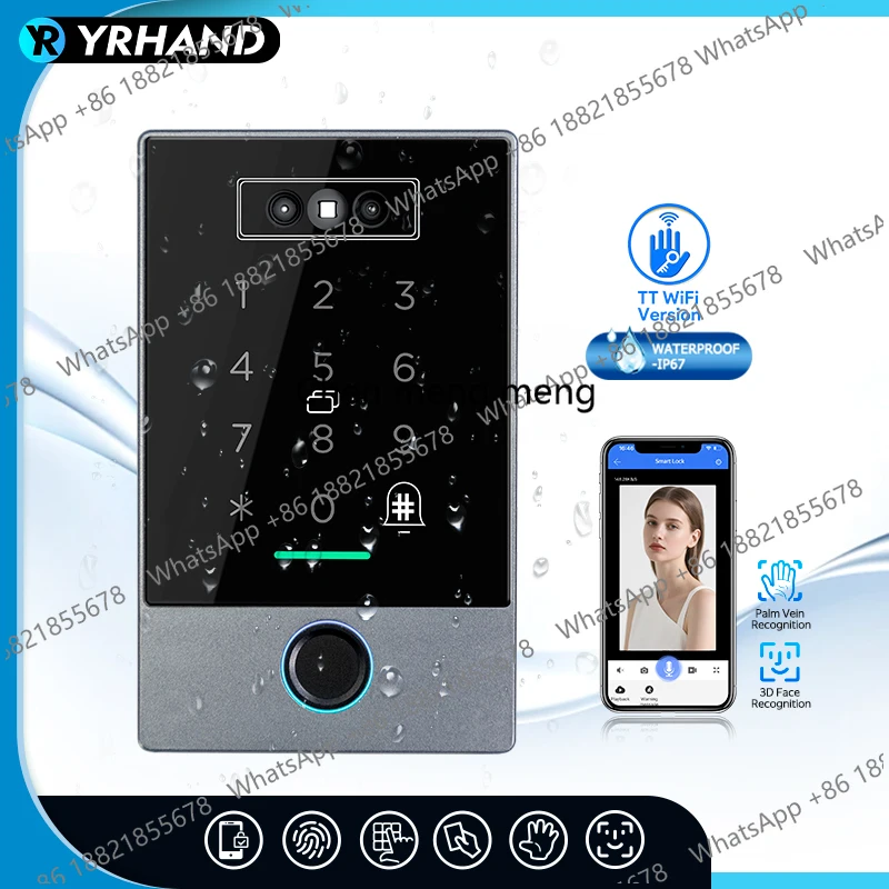 Biometric IP65 Waterproof face 100 Fingerprint Access Control Keypad supports G2 Gateway TTHotel TTRenting M1 RFID Reader