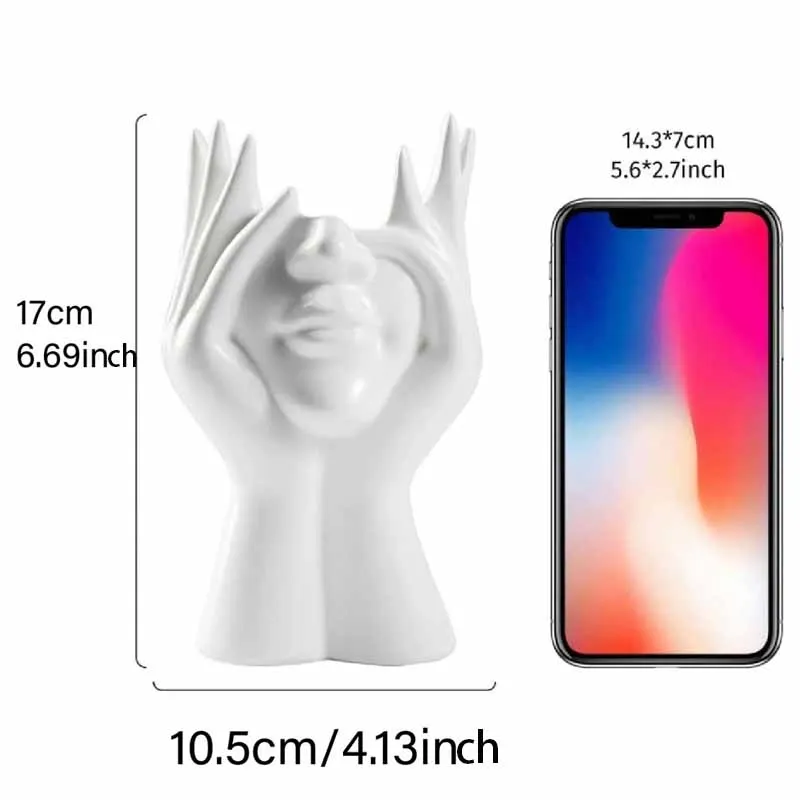 1/2PC Ins Nordic Style Drag Face Resin Vase Decoration Crafts Simple Surface Living Room Flower Arrangement Multifunctional
