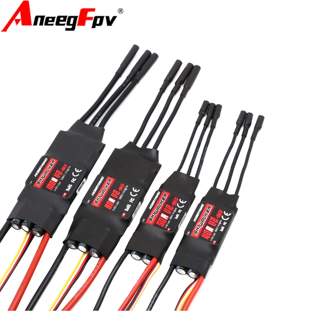 Hobbywing Bürstenloser Regler V2 100A 80A 50A 40A 2-4S Skywalker Geschwindigkeitsregler für RC Quadcopter Hubschrauber mit BEC/UBEC