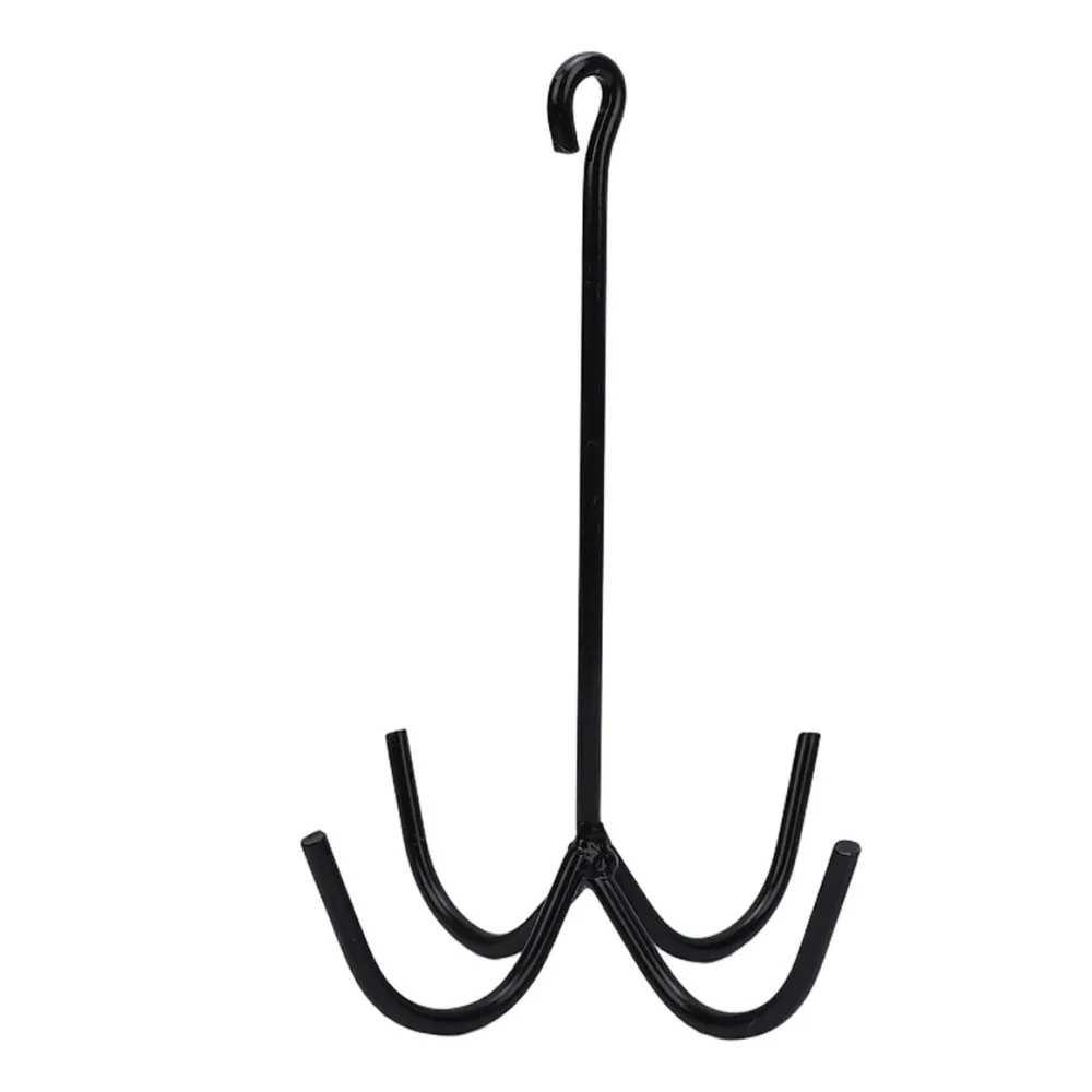2pcs Iron 4 Prong Tack Hooks Durable Wall Mounted Horse Tack Hanger Easy Installation Load Bearing Halter Hooks Horse Equipment
