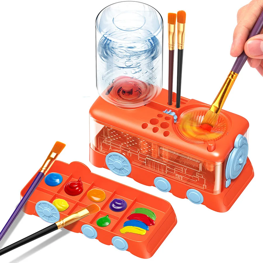 Pinselreiniger-Werkzeug Pinselreinigungsbecher mit Wasserzirkulation für Aquarell-, Öl- und Wasserfarben-Pinsel – Detail 10