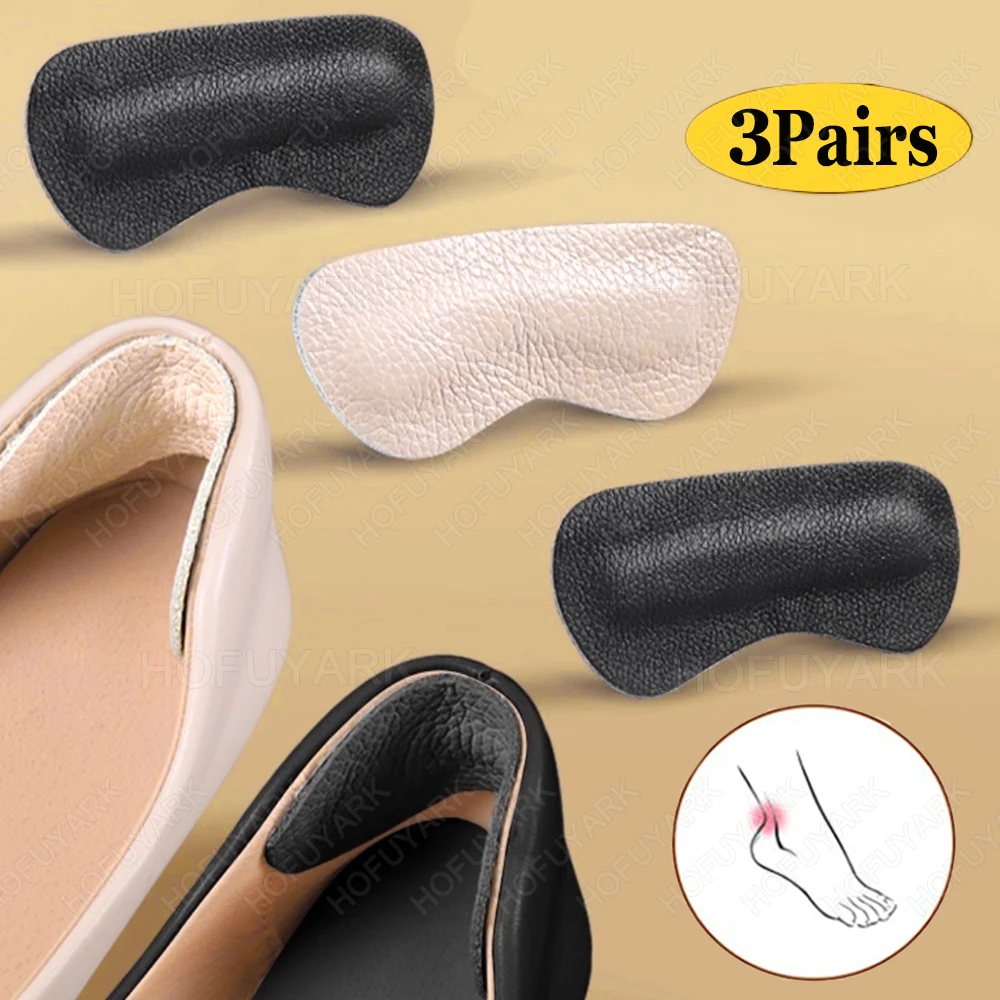 6Pcs Self Adhesive Leather Heel Grips for Woman Shoes too Big Anti-wear Foot Pads Anti-Slip Pain Relief Heel Protectors Stickers