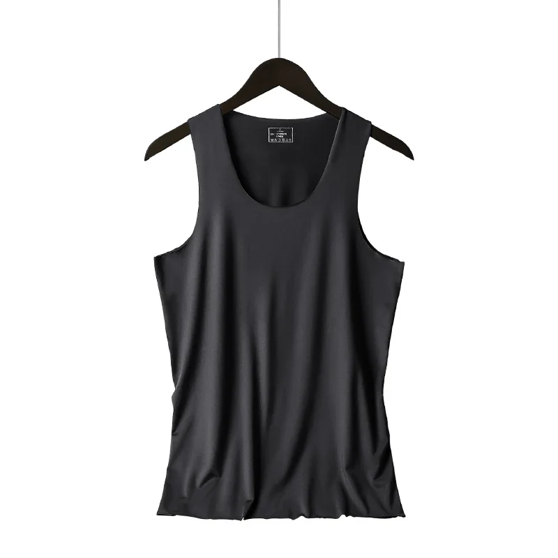2PCSMen's tank top with silk seamless design for fitness in summer, slimming fit, youth-oriented, for cross-training