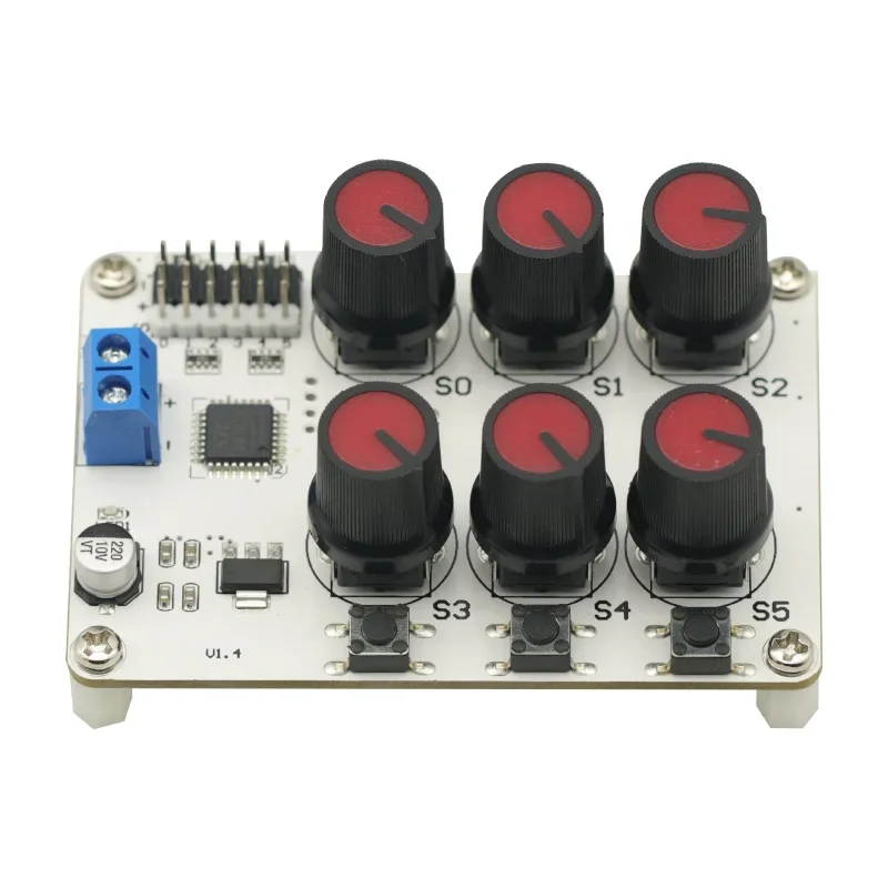 1PCS 6 Channel Digital Servo Tester 6ch Rotary Knob Servo Driver Controller Board W/overcurrent Protection Module Board NEW