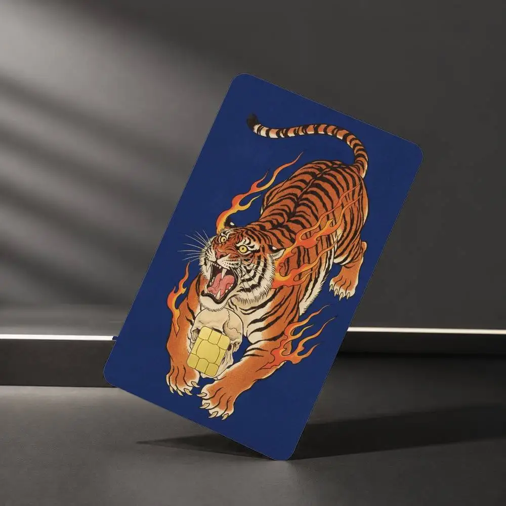 Ukiyo-e Style Tiger Tortoise Print Sticker Film Tape Skin for Credit Card Debit Card Waterproof Stickers