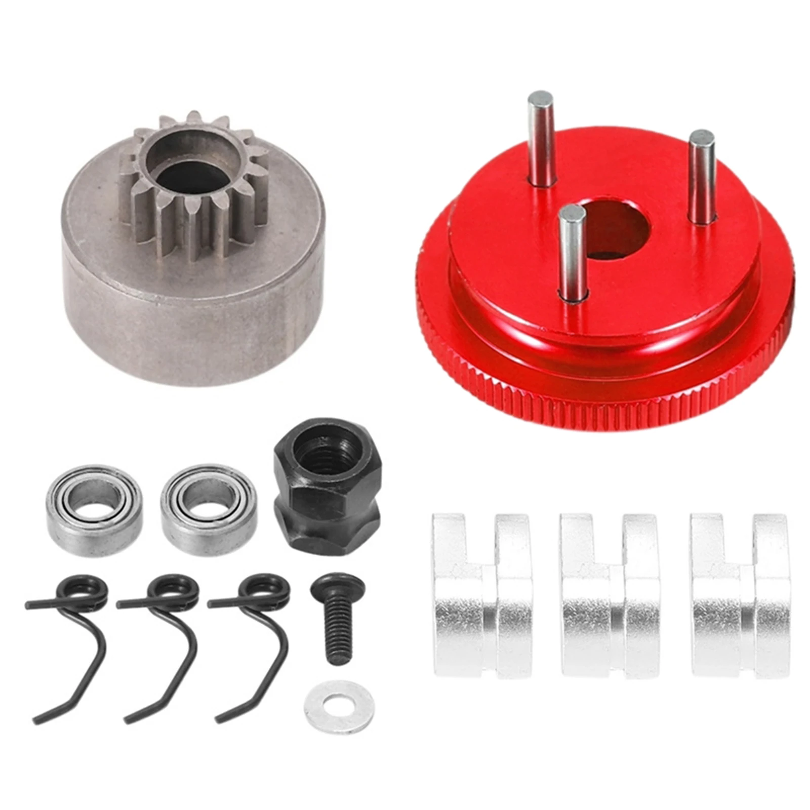 Metal 14T Gear Flywheel Assembly for HSP 1/8 Nitro RC Car Bearing Clutch Bell Shoes Nut Springs Parts Accessories