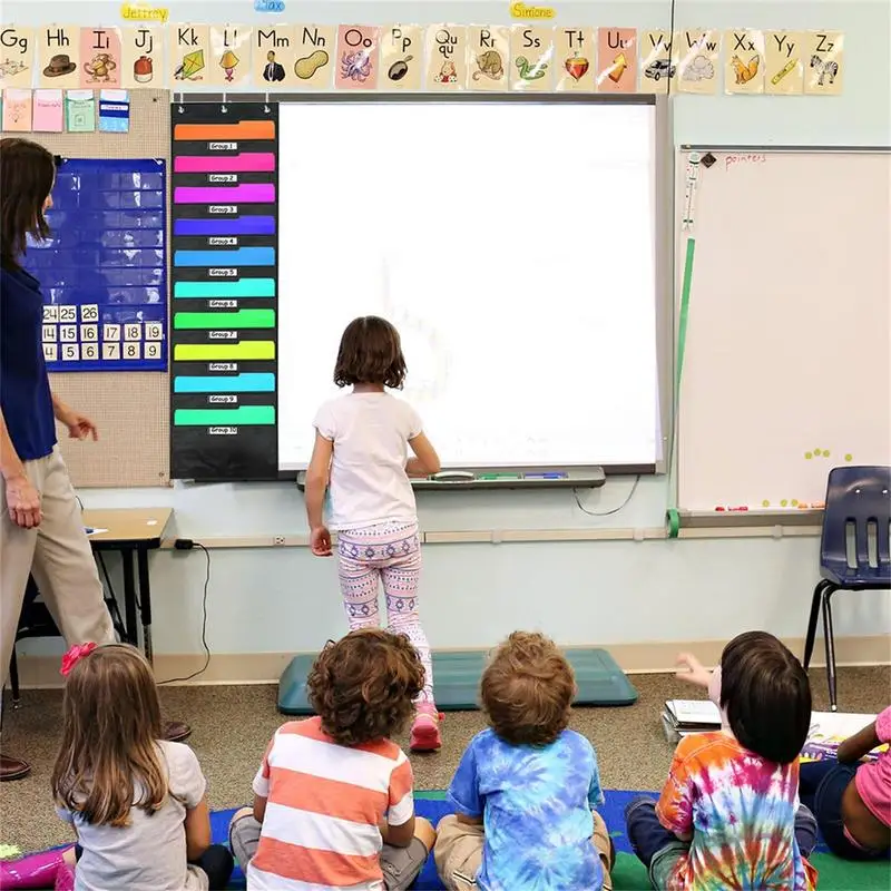 Wall Mounted File Organizer Hanging Folder Organizer With 10 Pockets Organizers With Blank Labels For Office Home Paper Document