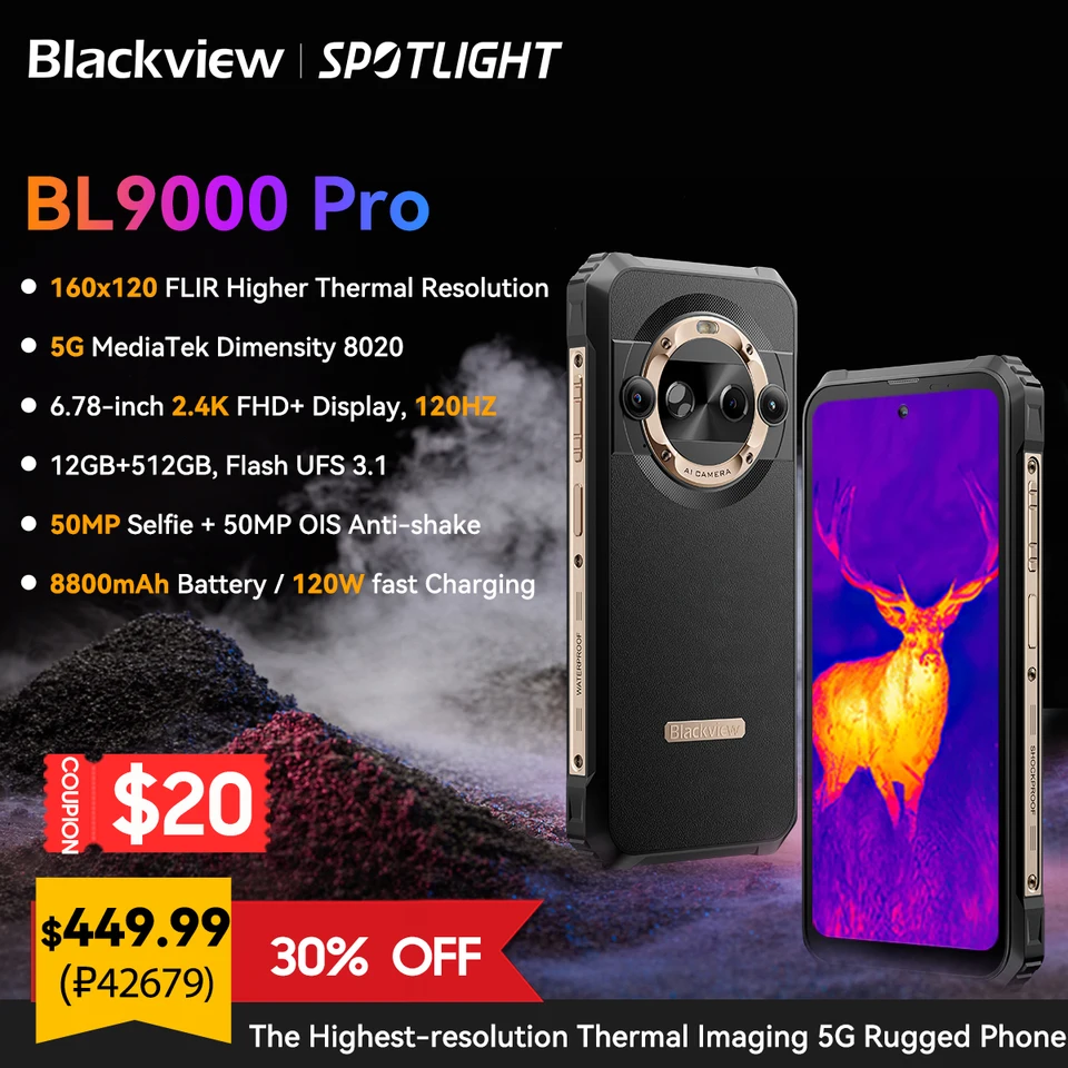Blackview-BL9000 Pro-頑丈なスマートフォン,6.78インチFHD, 12GB