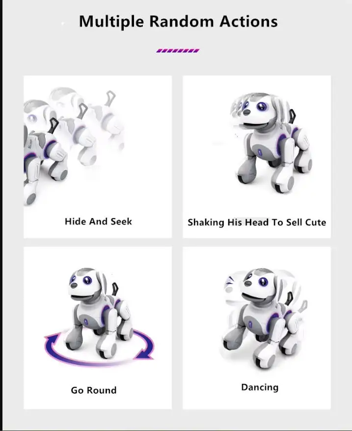 Smart Touch Sensor RC Robot Dog Dancing Voice Control Smart Programming Remote Control Puzzle Early Education Toy RC Dog Gif