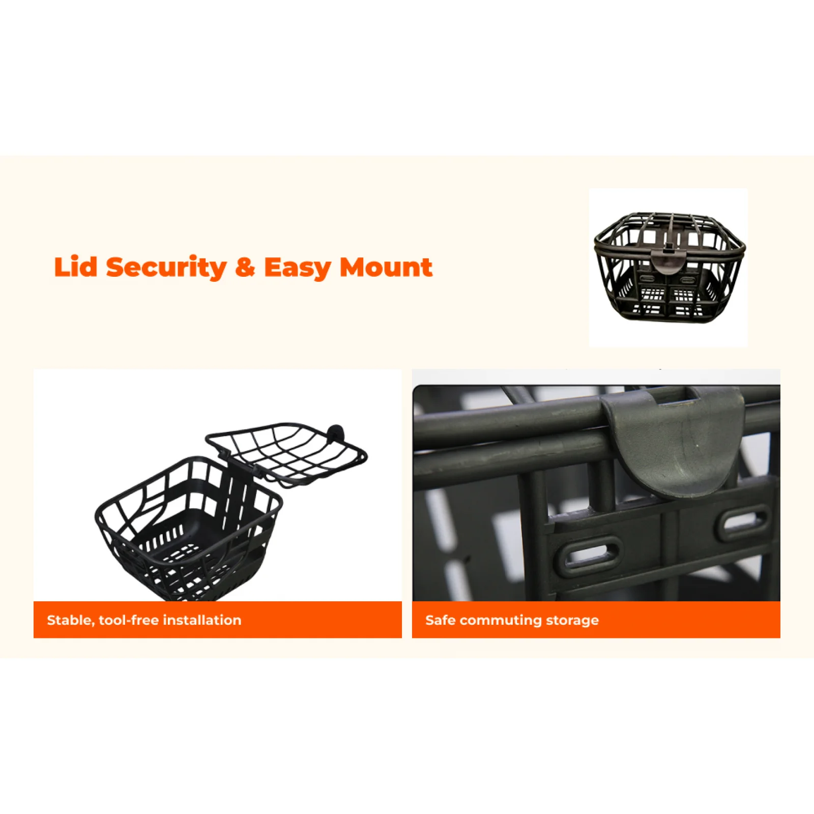 سلة الدراجة مع غطاء سلال ركوب الدراجات حاوية أشتات سكوتر #3