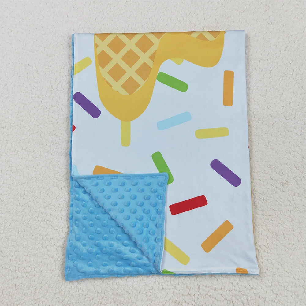 

Baby Light Blue Baby Kids Team Sprinkles Drips Blanket Ice Cream Theme Soft Blankets for Children29*43 inches