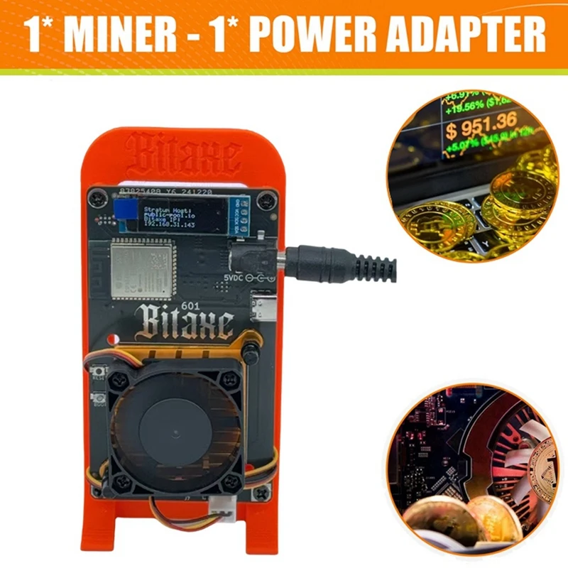 Bitaxe Gamma 601 Solo Lottery Miner 1.2TH/S BM1370 Asic Chip Bitcoin BTC Miner 18-22W من Antminer S21 Pro US PLUG