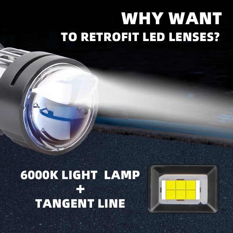 Y3 Pro Auto Led Headlight H4 Laser Light Lens Bi-LED Mini Projector Headlights Bulbs 12V 85W High Low Beam H4 Car Headlamps Lamp