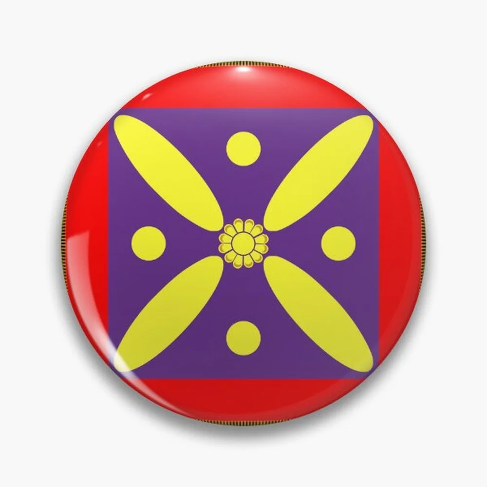 Sassanian Flag Persian Empire Derafsh Kaviani Pin Holographic Star Heart Pin Brooches Laminated Button Fashion Accessory