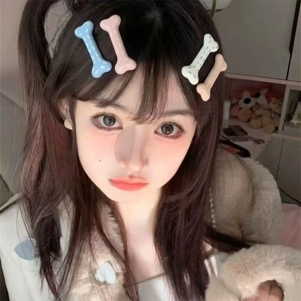 White Bone Hair Clip  for gril Cute Cartoon Bobby Pin Fashion Hair  Volume Clip   Creative Hair Accessories Small Hairpins