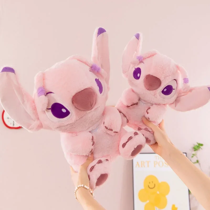 

New 30/70CM Disney Lilo and Stitch Plush Stuffed Doll Cute Cartoon Anime Pink Angel Plushie Toys Xmas Birthday Gifts for Kids