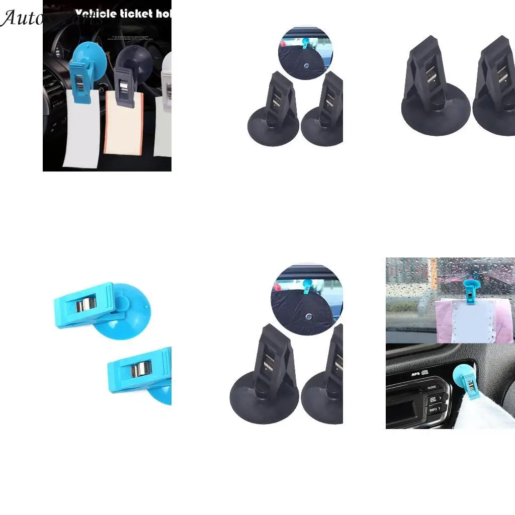 57BA Simple Car Suction Clip Securely Attach Parking Tickets Vehicle Interior Clip