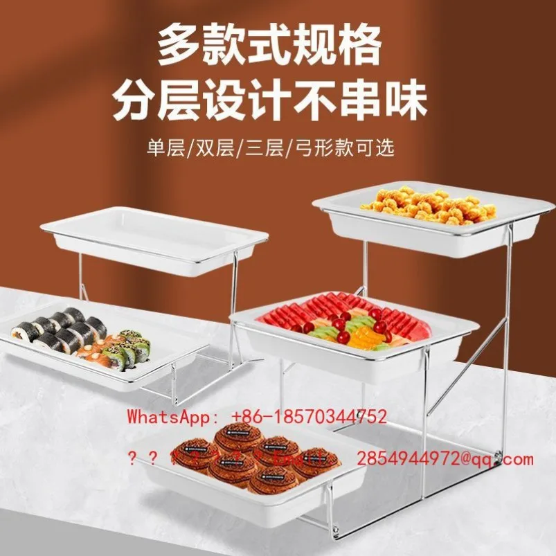 Three-layer Display Rack, Dining Table, Multi-layer Double-layer Cake, Dim Sum, Egg Tart, Snack, Fruit Tray with Flip Cover