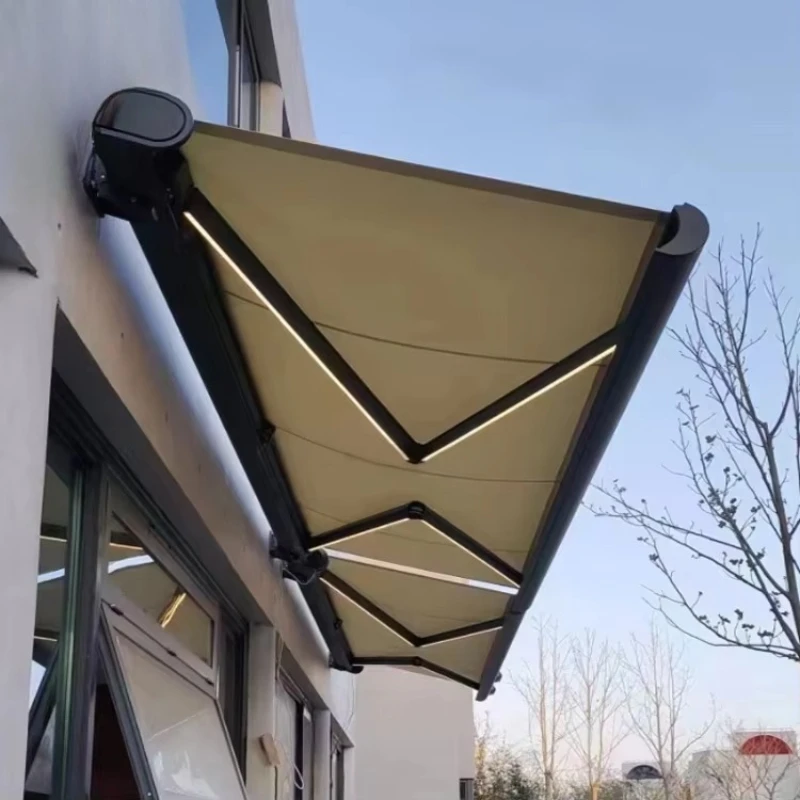 

Patio Full Box Electric Folding Arm Awning Outdoor Aluminum Retractable Awning